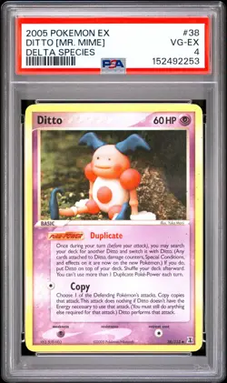 2005 POKEMON EX DELTA SPECIES #38 DITTO [MR. MIME] PSA 4 - Image 1