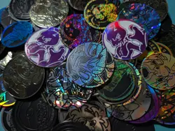 Lot of 5x Official Pokemon TCG Coins (No Duplicates)! + Pokemon sticker Sheet! - Image 1