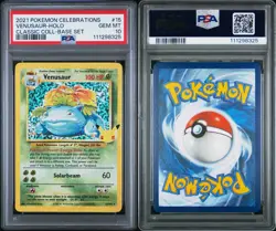 2021 Pokemon Celebrations 25th Anniversary VENUSAUR Holo #15 PSA 10 Gem Mint - Image 3
