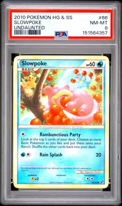 2010 Pokemon Heartgold & Soulsilver Undaunted #66 Slowpoke Undaunted PSA 8 - Image 1