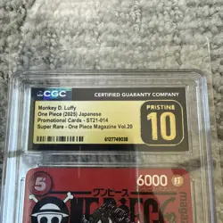 2025 ONE PIECE JPN PROMOS MAGAZINE VOL.20 MONKEY D. LUFFY CGC 10 PRISTINE - Image 2