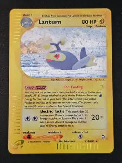 Pokemon TCG Lanturn H15 Holo Aquapolis Mint Near Mint - Image 1