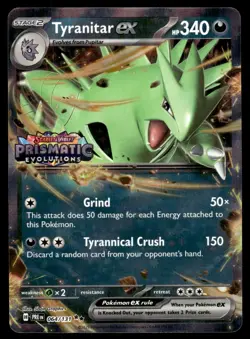 TYRANITAR EX (PRISMATIC EVOLUTIONS STAMP) - 064/131 Holo Pokemon NM - Image 1