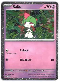 Ralts 058/132 Cosmos Holo Mega Evolution NM Pokemon TCG - Image 1
