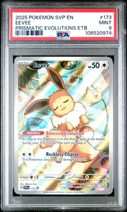 2025 POKEMON SVP EN-SV BLACK STAR PROMO #173 EEVEE PSA 9 - Image 1