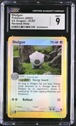 Shelgon 41/97 Pokemon EX Dragon Reverse Holo CGC 9 MINT Yuka Morii (CS3) - Image 1