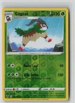 Gogoat 018/185 Uncommon Vivid Voltage Pokemon Reverse Holo NM - Image 1