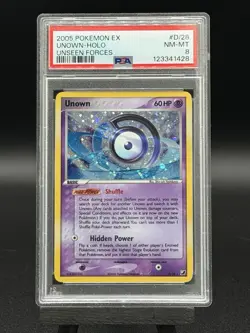 2005 Pokemon Unown (D) #D/28 Ex Unseen Forces Holo Rare - Low Pop 26 PSA 8 NM/MT - Image 1