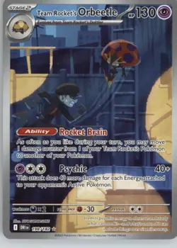 Team Rocket's Orbeetle 198/182 Illustration Rare Destined Rivals Pokemon NM - Image 1