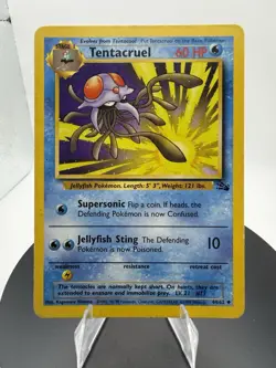 Pokemon TCG TENTACRUEL 44/62 Fossil Uncommon Regular Unlimited English 1999 - MP - Image 1
