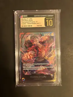 One Piece Luffy Tournament Leader 2024 Promo Holo Rainbow CGC Pristine 10 Mint - Image 1