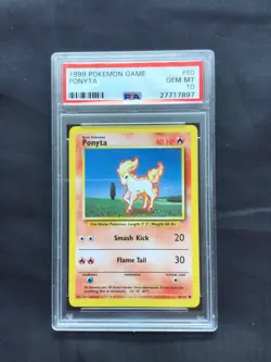 Pokemon Cards: Base Set Common: Ponyta 60/102 PSA 10 - Image 1