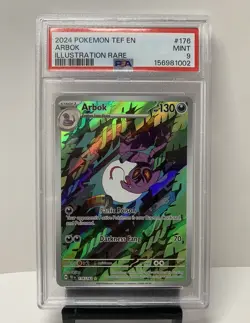 2024 Pokemon Arbok 176/162 Temporal Forces Illustration Rare PSA 9 MINT - Image 1