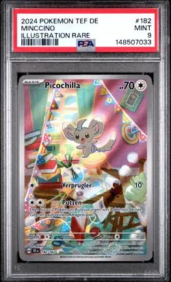 Minccino Illustration Rare 182 PSA 9 Mint 2024 Pokemon Temporal Forces German - Image 2