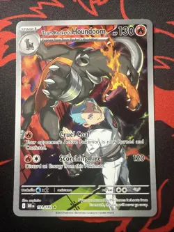 Team Rocket's Houndoom 191/182 Illustration Rare Destined Rivals Pokemon NM - Image 1