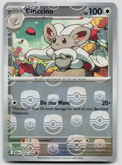 Cinccino 076/086 Black Bolt Master Ball Pokemon NM - Image 1