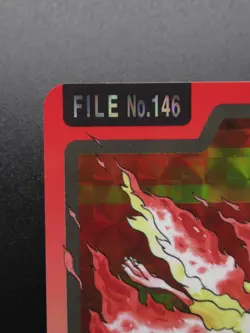 Moltres HOLO File No.146 1997 Pokemon Carddass Bandai Banpresto Japanese Card - Image 2