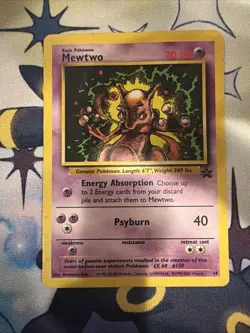 Pokemon Mewtwo #14 Vintage WB Black Star Promo Card - Image 1
