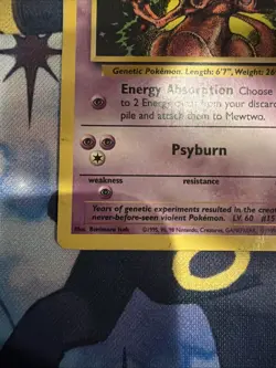 Pokemon Mewtwo #14 Vintage WB Black Star Promo Card - Image 4