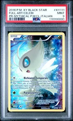 Pokemon PSA 9 Celebi #XY111 Full Art XY Black Star Promos 2016 Italiano POP 1 - Image 2