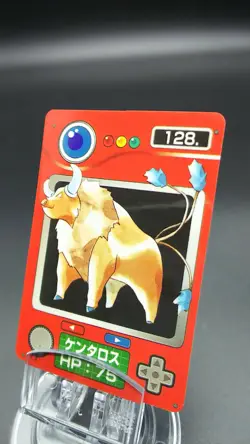 Pokemon Zukan Mini Card Japanese Non-Holo Tauros Nintendo No.128 - Image 1