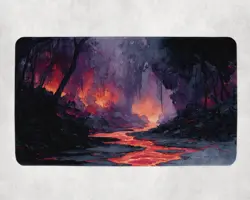 MTG Playmat | Watercolor Blood Crypt Themed Playmat | Unofficial MTG Mat - Image 1