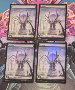 MTG 4 x * FOIL FULL ART * Phyrexia : All will be One SWAMP NM - Image 1