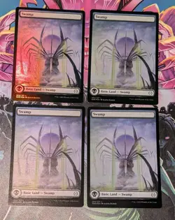MTG 4 x * FOIL FULL ART * Phyrexia : All will be One SWAMP NM - Image 2