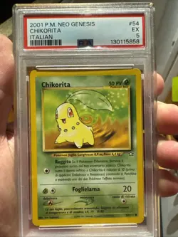 PSA 5 EX Chikorita ITALIAN Pokemon Neo Genesis WOTC 54 POP 1 NONE HIGHER - Image 1