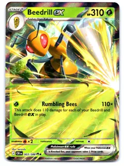 Beedrill ex 003/086 Double Rare ME04: Chaos Rising Pokemon Holo Near Mint - Image 1