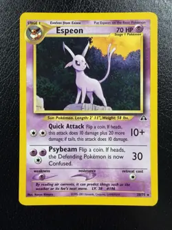 Pokemon TCG Espeon 20/75 Neo Discovery Unlimited Non Holo WOTC MP - Image 1