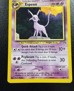 Pokemon TCG Espeon 20/75 Neo Discovery Unlimited Non Holo WOTC MP - Image 3