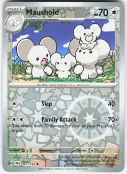 Maushold 161/198 Uncommon Scarlet & Violet Pokemon Reverse Holo Near Mint - Image 1