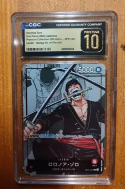 2022 One Piece JP Roronoa Zoro 25th Anniv OP01-001 Manga Alt Art CGC 10 Pristine - Image 1