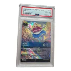 2023 Disney Lorcana EN 2 Enchanted Alice Growing Girl #213 PSA 10 - Image 1