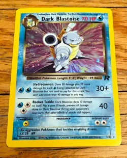 2000 Pokemon Dark Blastoise 3/82 Team Rocket Unlimited Holo Rare Card Swirl - Image 1