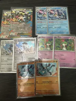Lot Of 10 Pokemon Cards. 8 Cosmos Holo Cards And 2 Ex Cards - Image 1