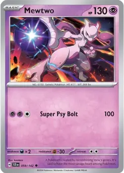 Mewtwo (059/142) Uncommon NM SCR SV07: Stellar Crown Pokemon TCG - Image 1