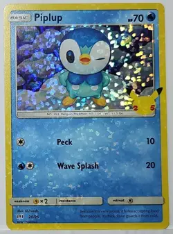 Full Holo Bleed Piplup 20/15 McDonald's Rare Holo Pokemon TCG ✨ Stamped - Image 1