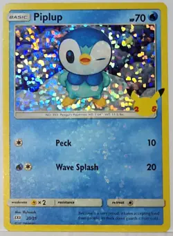 Full Holo Bleed Piplup 20/15 McDonald's Rare Holo Pokemon TCG ✨ Stamped - Image 2