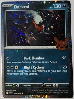 Darkrai 136/197 Cosmos Holo Rare Pokemon TCG Trick Or Trade Pikachu Stamped 1 - Image 3