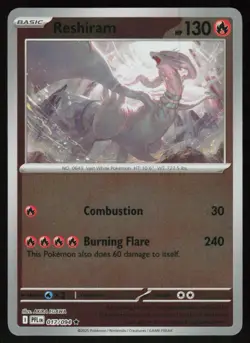 Reshiram 017/094 Rare Phantasmal Flames Pokemon Reverse Holo Near Mint - Image 1