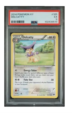 2014 POKEMON XY 105 DELCATTY PSA 5 EX EXCELLENT - Image 1