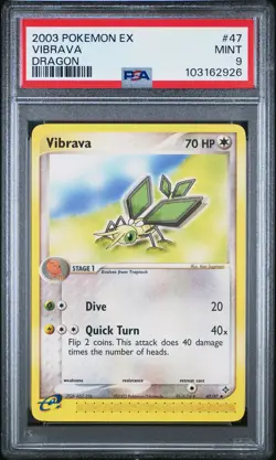 2003 POKEMON EX DRAGON #47 VIBRAVA PSA 9 - Image 1