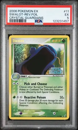 SWALOT REVERSE HOLO FOIL #11 2006 POKEMON EX CRYSTAL GUARDIANS PSA 5 - Image 1