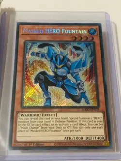 Yugioh - BLGG-EN029 Masked HERO Fountain Secret Rare + FREE MEGA PACK! - Image 2