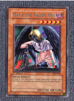 Yugioh Marie the Fallen One 1st Edition Rare LON-046 LP - Image 1
