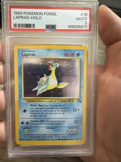 1999 Lapras Fossil Holo PSA 2 10/62 Pokemon Card - Image 1