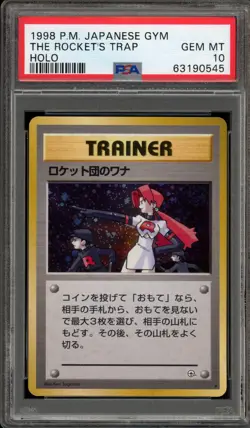 Pokemon The Rocket's Trap Gym Japanese Holo Rare PSA 10 Gem Mint - Image 1