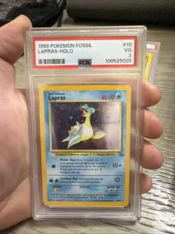 1999 Pokemon Fossil Holo Lapras #10/62 PSA 3 - Image 1